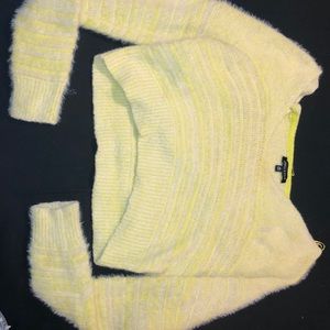 Kendall and Kylie knit crop sweater neon yellow XS